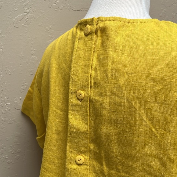OFFON Linen Peplum Blouse in Yellow, L - Picture 6 of 14